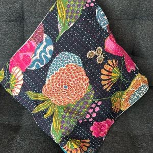 Hand embroidered 14” Indian Kantha Patchwork cushion cover